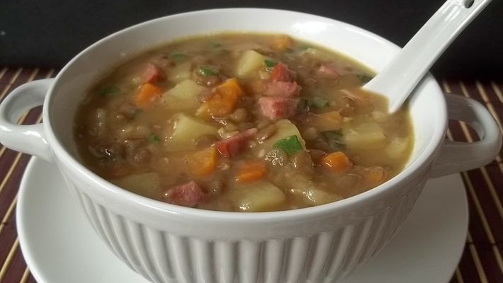 Receita de sopa de lentilha