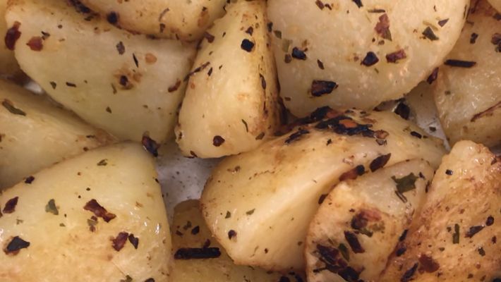Receita de batatas coradas com chimichurri