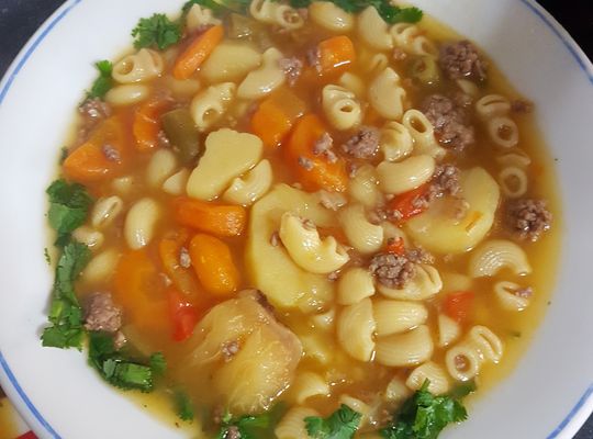 Receita de sopa de legumes com macarrão